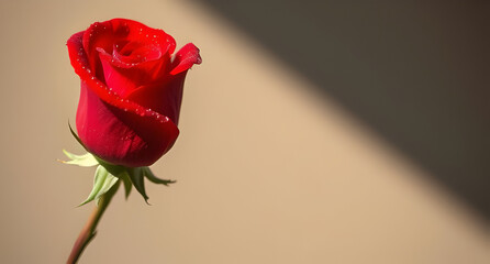 Single Pink Rose Blossom