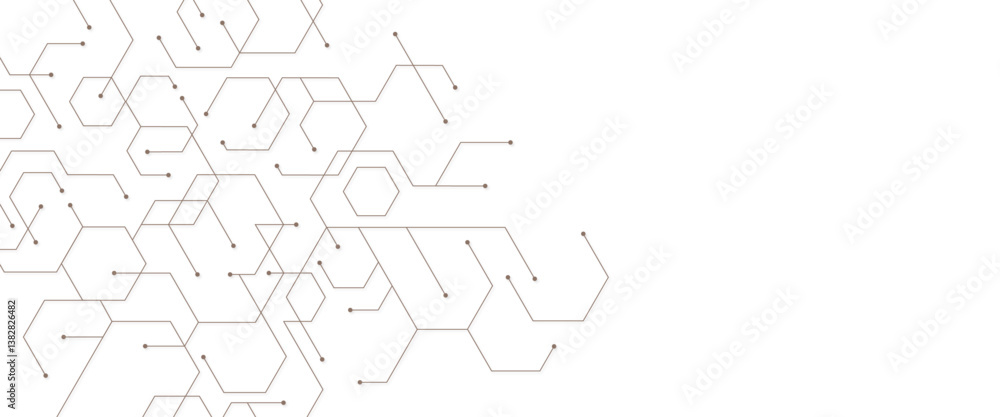 Poster vector abstract technology on white background, pattern design line technology simple with space for