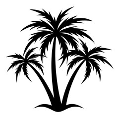 Obraz premium Plam tree silhouette on white background