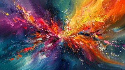 Dynamic explosion of color and shape igniting feelings of creativity and inspiration in a vibrant abstract composition