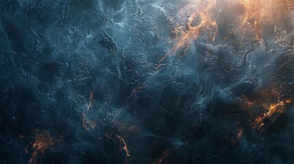 Dark textured wallpaper with glowing orange highlights showcasing an abstract cosmic design and intricate details