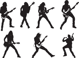 Elegant Guitarist Silhouettes