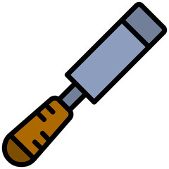 Chisel Outline Flat Design Icon - Carpentry Outline Flat Icon