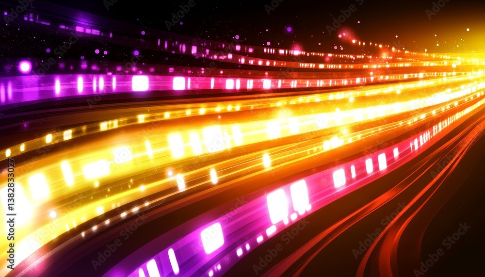 Poster vibrant streams of light and data abstract background for multimedia, technology, and innovation