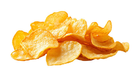 Pile of crispy golden potato chips