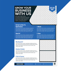 A4 flyer template, modern business flyer template, and creative design for business company flyer and editable vector template design