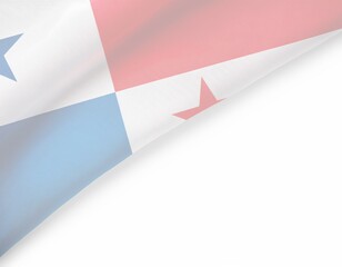 Panama flag with waving texture on white background