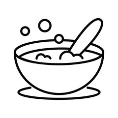 Trendy outline style icon depicting iftar food bowl