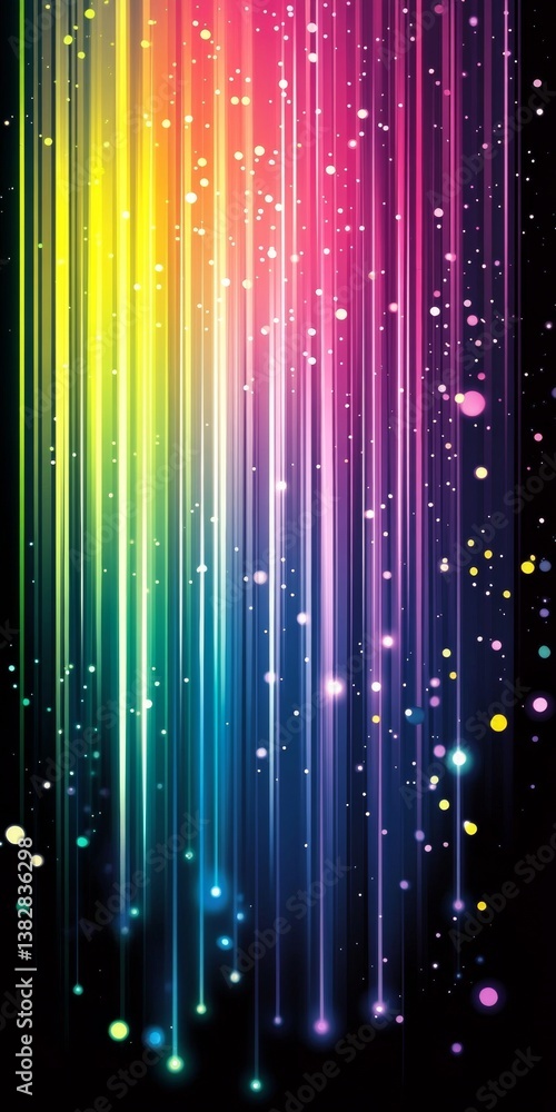 Poster abstract background with vertical colorful striped, shiny sparkling lights background design.