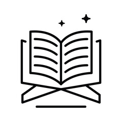 A captivating line style icon of holy quran recitation