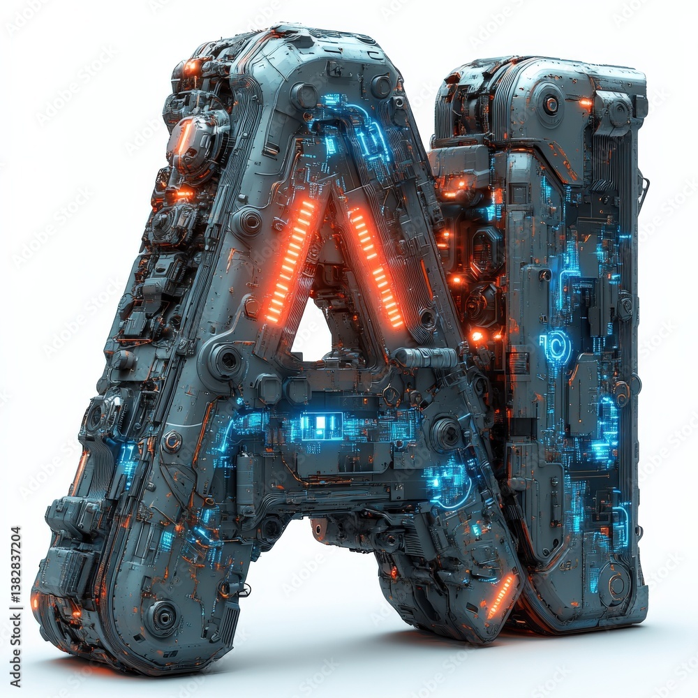 Aufkleber ai technology innovations digital realm 3d model futuristic setting close-up view artificial intelli
