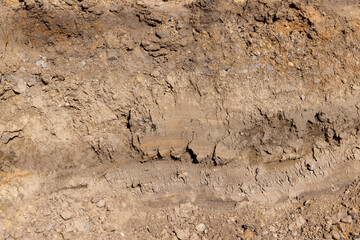 a pit for laying different layers of materials before asphalting a road