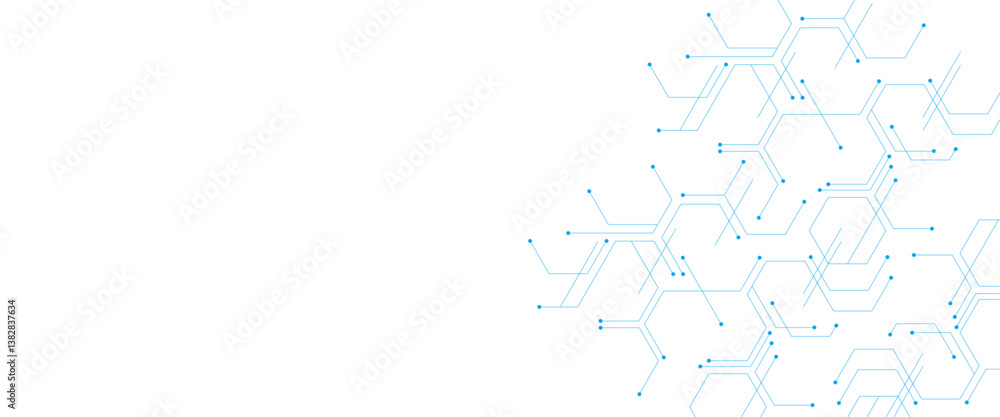 Poster vector abstract technology on white background, pattern design line technology simple with space for