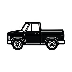  A set of black car icons and silhouettes vector illustration depicts various automobile transportation vehicles like sedan, truck, and van