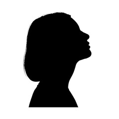 young woman profile silhouette, beautiful girl - vector illustration