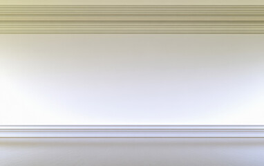 Fototapeta premium Minimalist interior with blank wall and subtle trim features in a bright space