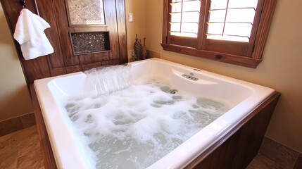 Relaxing Whirlpool Bath in Luxurious Bathroom