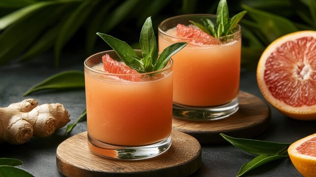 Refreshing Citrus Immunity Shot with Grapefruit and Ginger for Zesty Health Boost