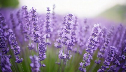 Obraz premium 美しいラベンダーの花畑 フォトジェニックな風景