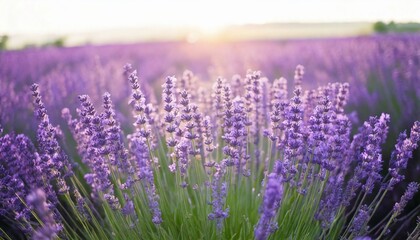 美しいラベンダーの花畑　フォトジェニックな風景