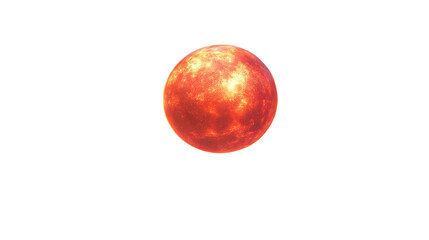 Fiery Planet: A close-up view of a fiery, red planet, possibly a depiction of an exoplanet or a fictional celestial body, glowing with intense heat and energy.