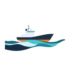 Obraz premium A sleek cargo ship sailing through calm waters, showcasing maritime transport and global trade.