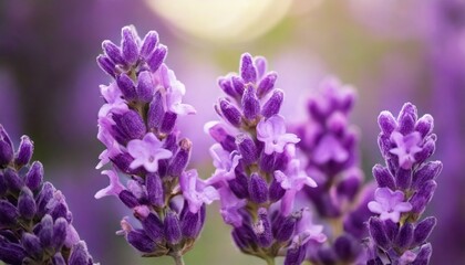 美しいラベンダーの花畑　フォトジェニックな風景