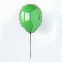Obraz premium Green balloon against white background