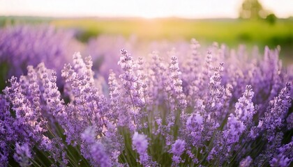 Obraz premium 美しいラベンダーの花畑 フォトジェニックな風景