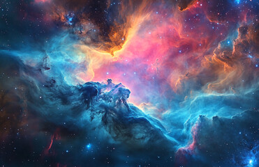 A Vibrant Nebula Cloud in Deep Space Perfect for Science Fiction Space Exploration and Astronomy Designs