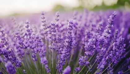 Obraz premium 美しいラベンダーの花畑 フォトジェニックな風景