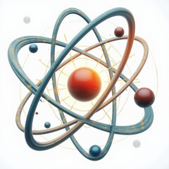 atom model on white background