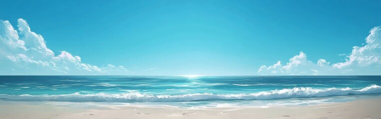 Obraz premium Serene Tropical Sea with Blue Sky and Gentle Waves