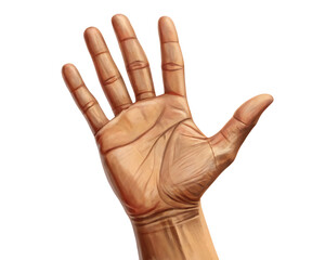 Fototapeta premium Human Hand Palm Illustration – High-Quality PNG Isolated on Transparent Background