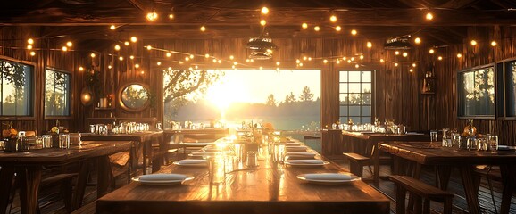 Rustic Barn Sunset Dinner Party.