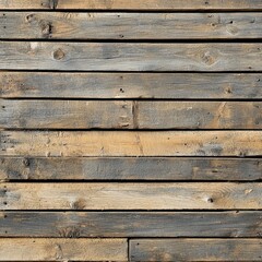 Obraz premium Rustic weathered wood planks background with natural grain texture and aged surface for vintage design and carpentry projects