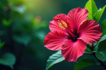 Bold hibiscus & tropical foliage, vibrant colors, hawaii, colorful
