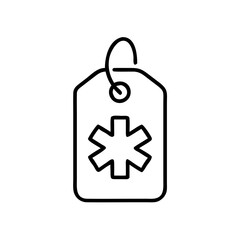 Obraz premium Medical tag with star symbol in outline style