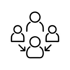 People connecting in a network diagram