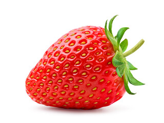 Juicy strawberry isolated on white. Clipping path.