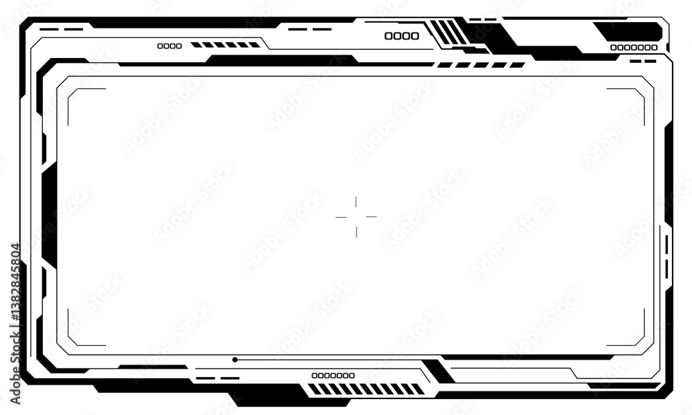 Poster hud frames black user interface elements design modern technology futuristic control panel screen di
