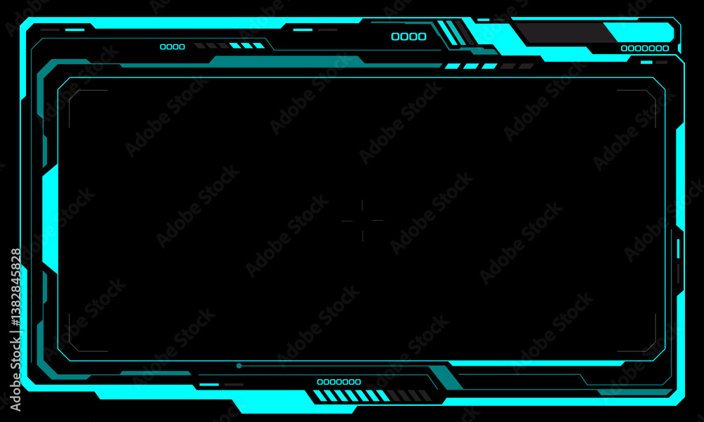 Poster hud frames blue user interface elements design modern technology futuristic control panel screen dig