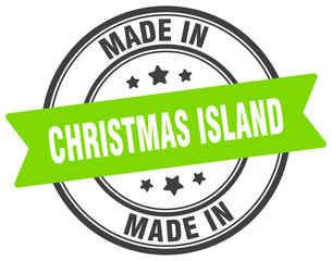 Made in Christmas Island round sign. Made in Christmas Island stamp.
