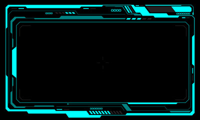 HUD frames blue user interface elements design modern technology futuristic control panel screen digital hologram window gaming menu touching cyber monitor set blue background vector