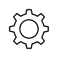 Gear symbol in simple black outline