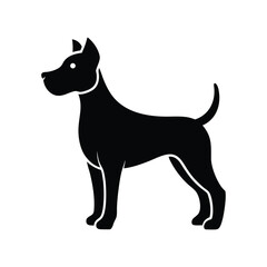 Black vector illustration of a dog silhouette.