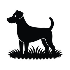 Black vector illustration of a dog silhouette