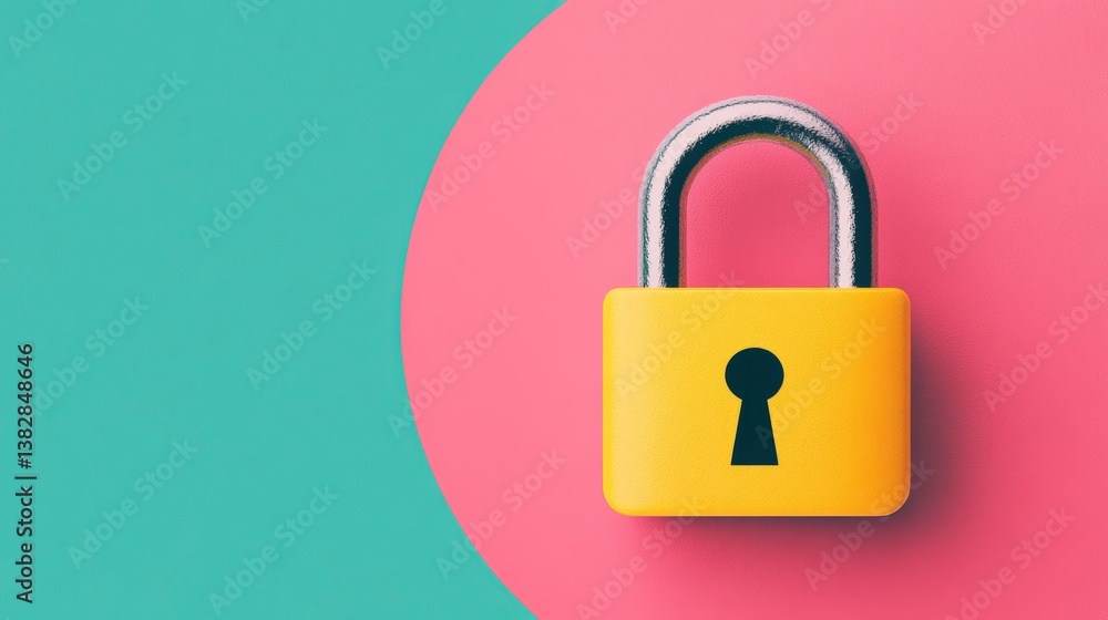 Aufkleber colorful padlock icon on vibrant background with stylish composition and unique design elements