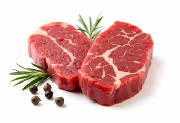 Obraz premium Fresh Raw Beef Steak with Rosemary and Spices