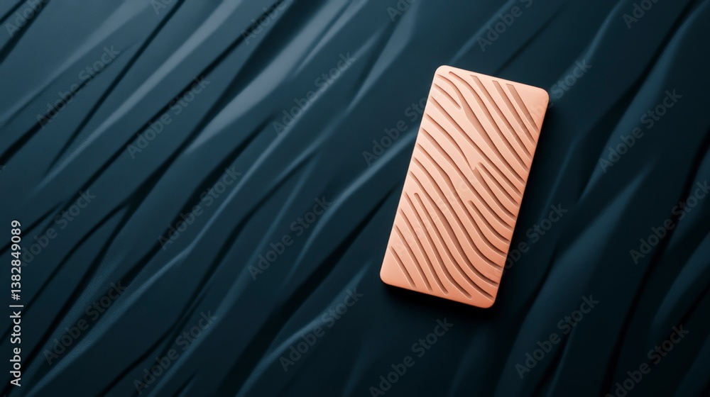 Poster minimalist biometric device on textured surface with striking close-up aesthetics